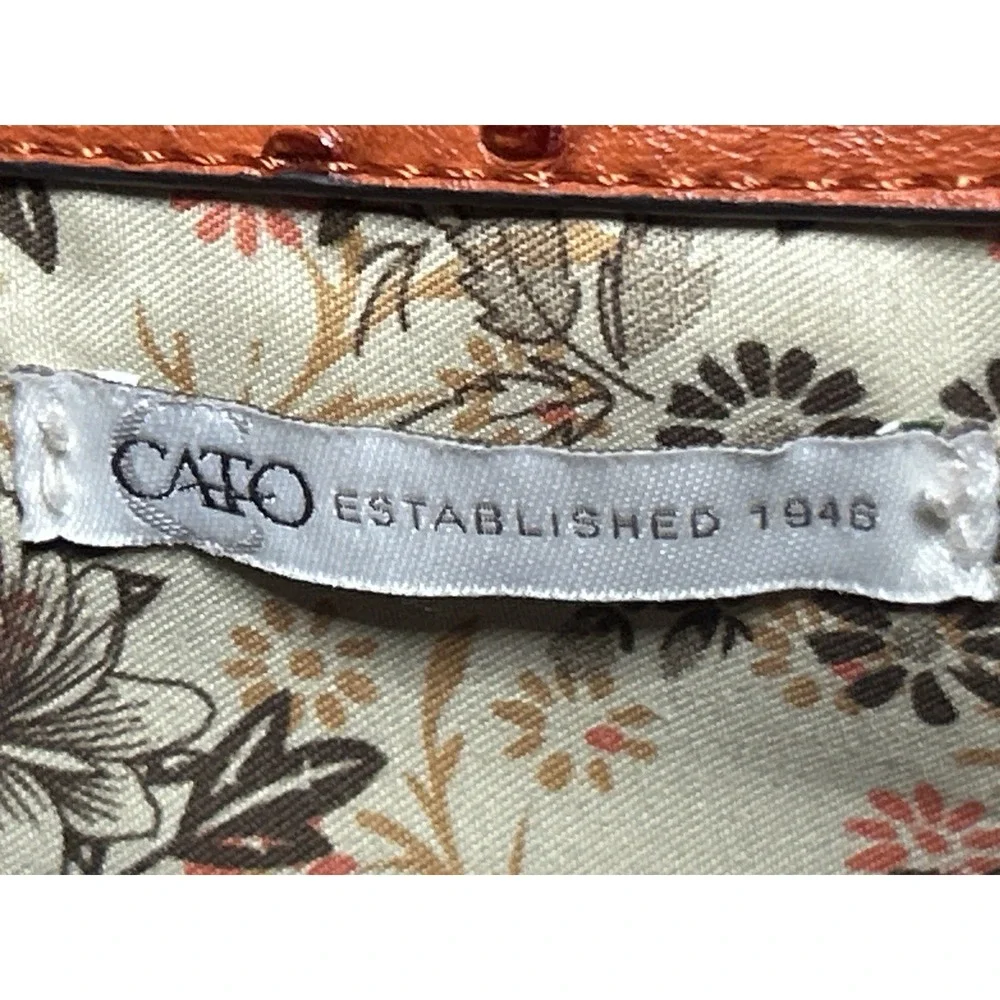 Y2K Cato Orange Ostrich Croc Embossed Satchel Handbag Purse Tassel Structured